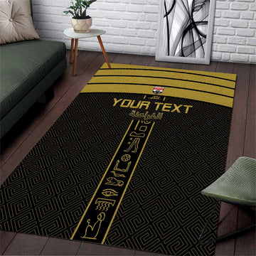 Egyptian Football Custom Area Rug Yalla Masr - Black Ver LT15