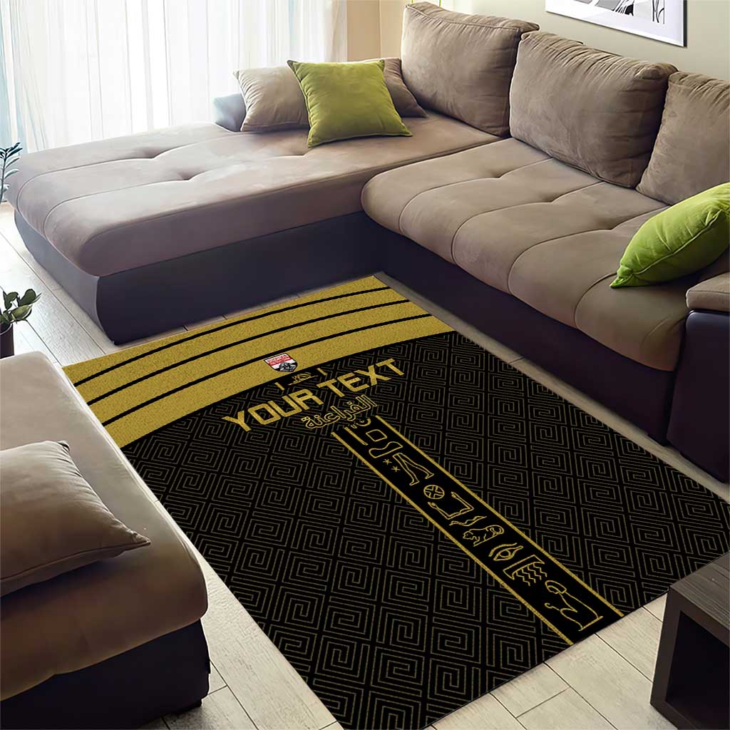 Egyptian Football Custom Area Rug Yalla Masr - Black Ver LT15