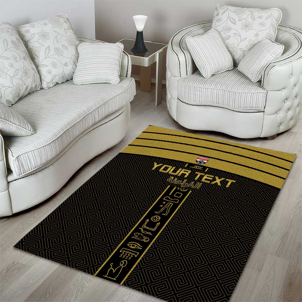 Egyptian Football Custom Area Rug Yalla Masr - Black Ver LT15
