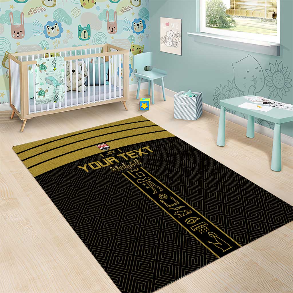 Egyptian Football Custom Area Rug Yalla Masr - Black Ver LT15