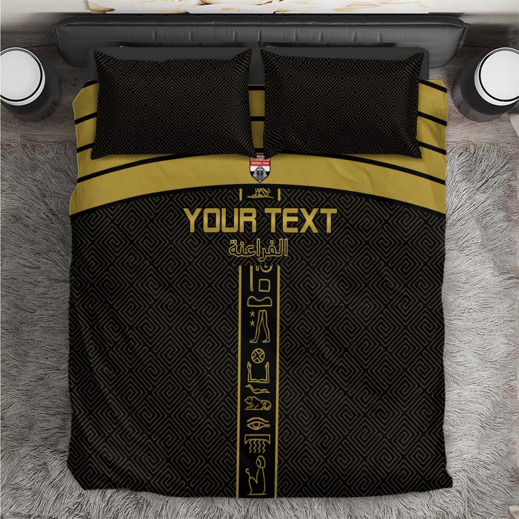 Egyptian Football Custom Bedding Set Yalla Masr - Black Ver LT15