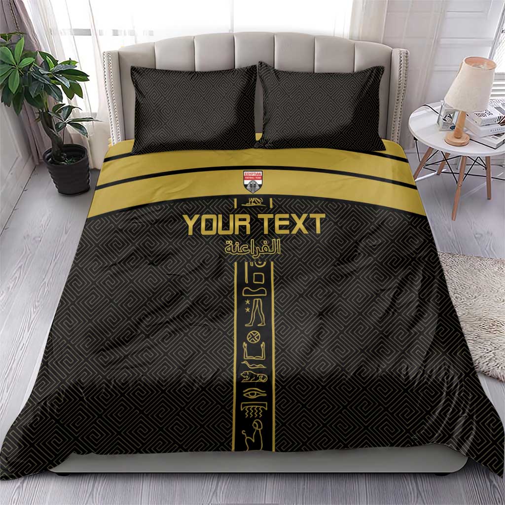 Egyptian Football Custom Bedding Set Yalla Masr - Black Ver LT15