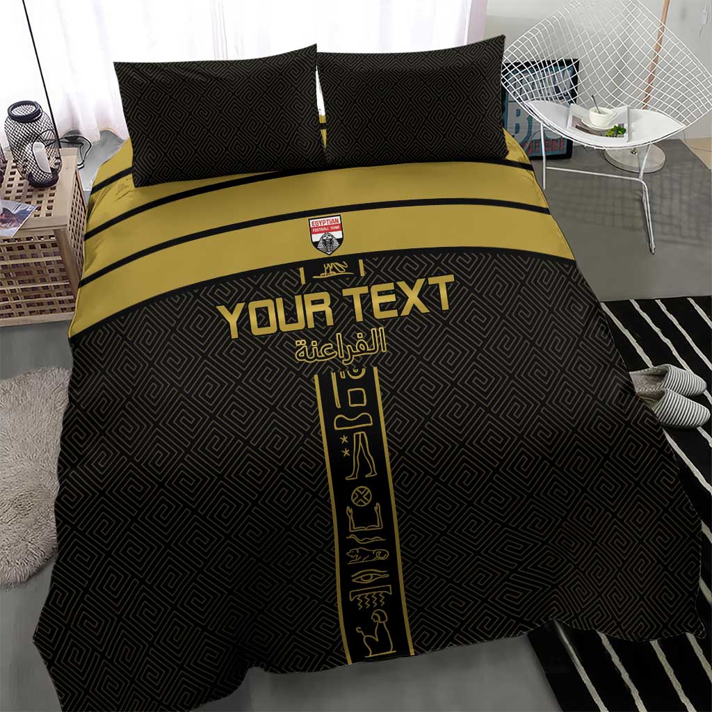 Egyptian Football Custom Bedding Set Yalla Masr - Black Ver LT15