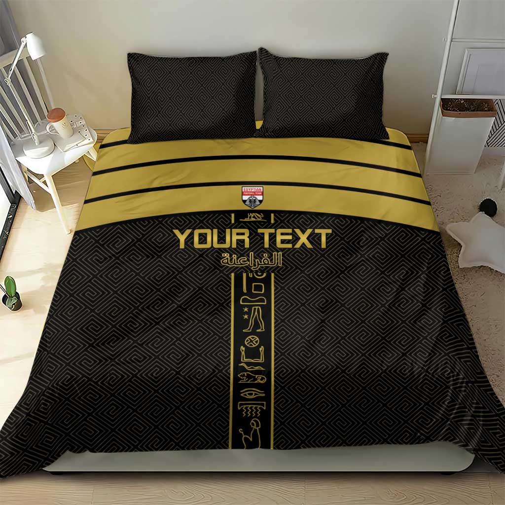 Egyptian Football Custom Bedding Set Yalla Masr - Black Ver LT15