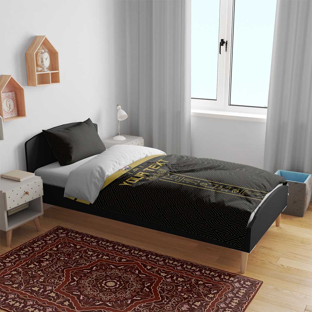 Egyptian Football Custom Bedding Set Yalla Masr - Black Ver LT15