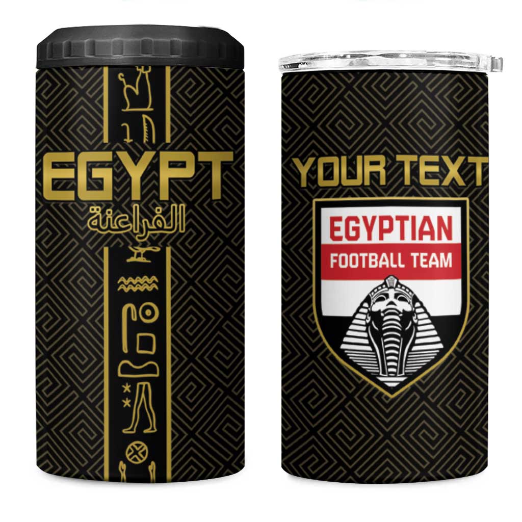 Egyptian Football Custom 4 in 1 Can Cooler Tumbler Yalla Masr - Black Ver LT15