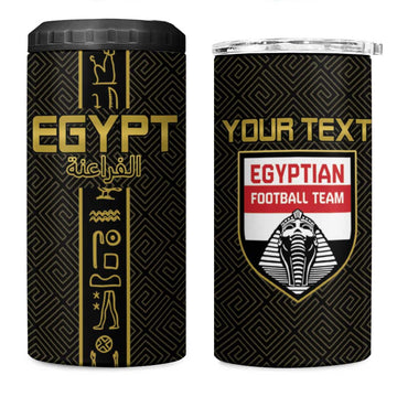 Egyptian Football Custom 4 in 1 Can Cooler Tumbler Yalla Masr - Black Ver LT15