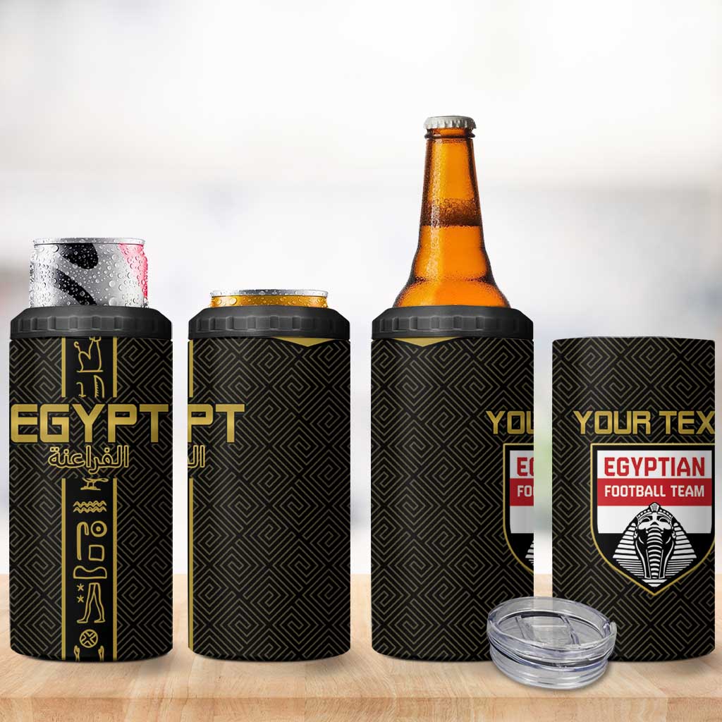 Egyptian Football Custom 4 in 1 Can Cooler Tumbler Yalla Masr - Black Ver LT15
