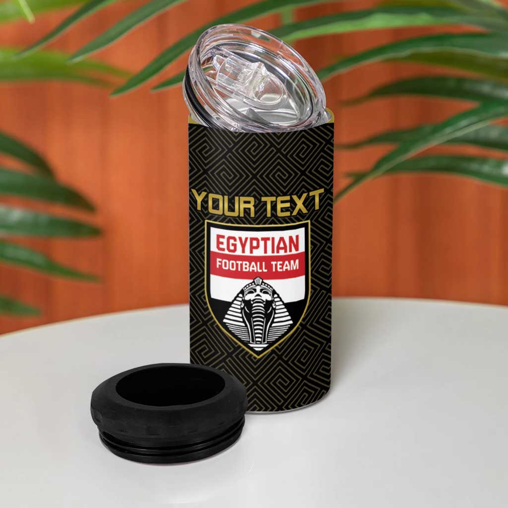 Egyptian Football Custom 4 in 1 Can Cooler Tumbler Yalla Masr - Black Ver LT15