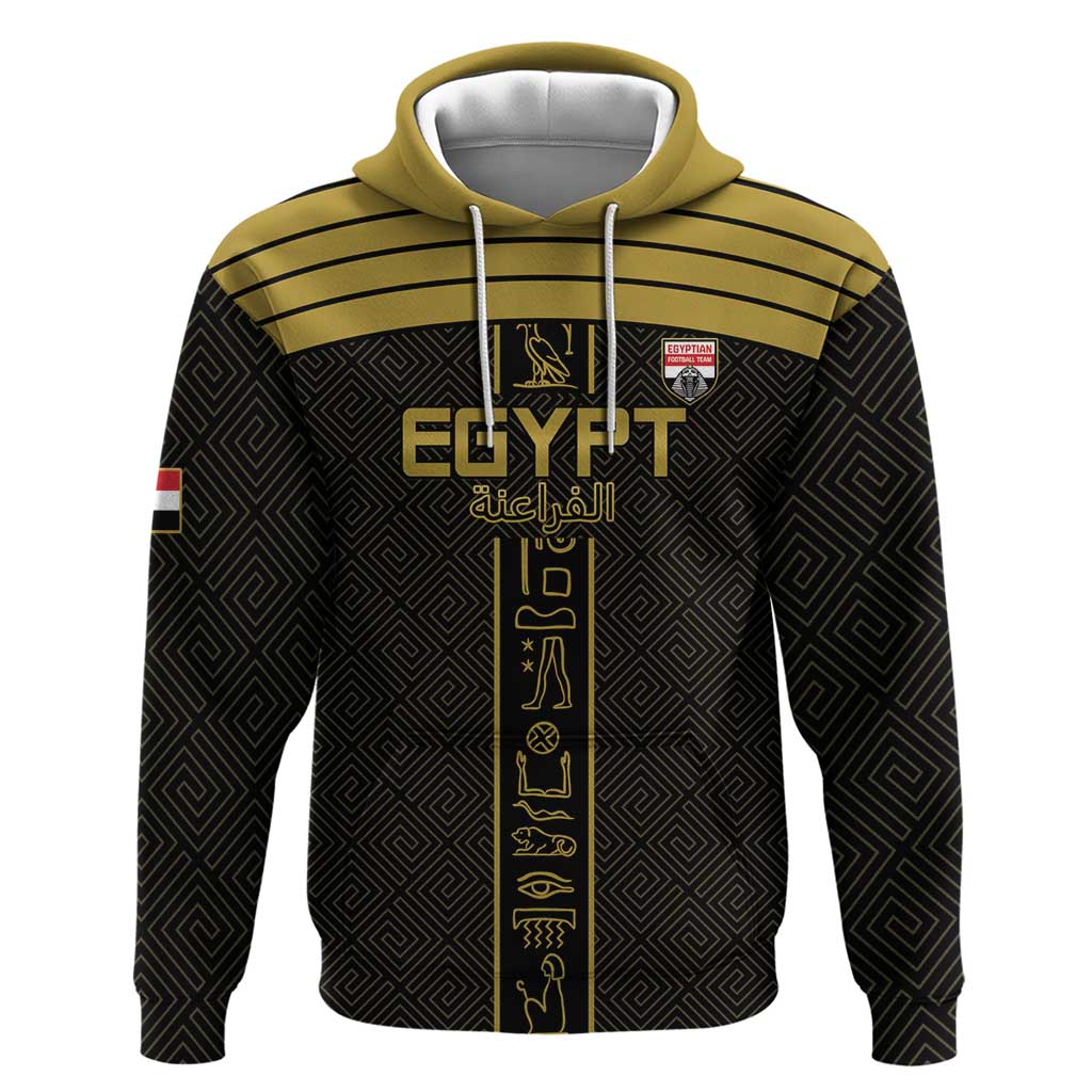Custom Egypt Football Hoodie Yalla Yalla Pharaohs - Black Ver LT15