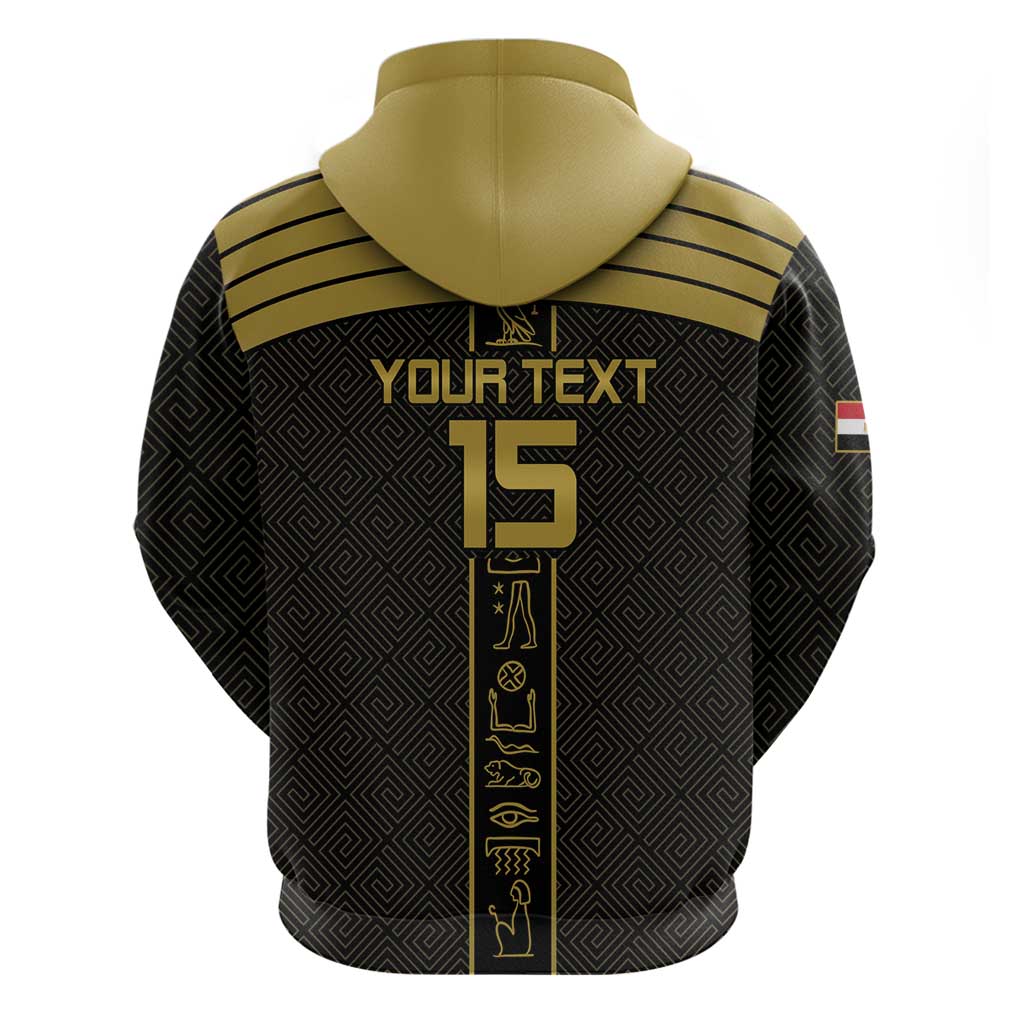 Custom Egypt Football Hoodie Yalla Yalla Pharaohs - Black Ver LT15