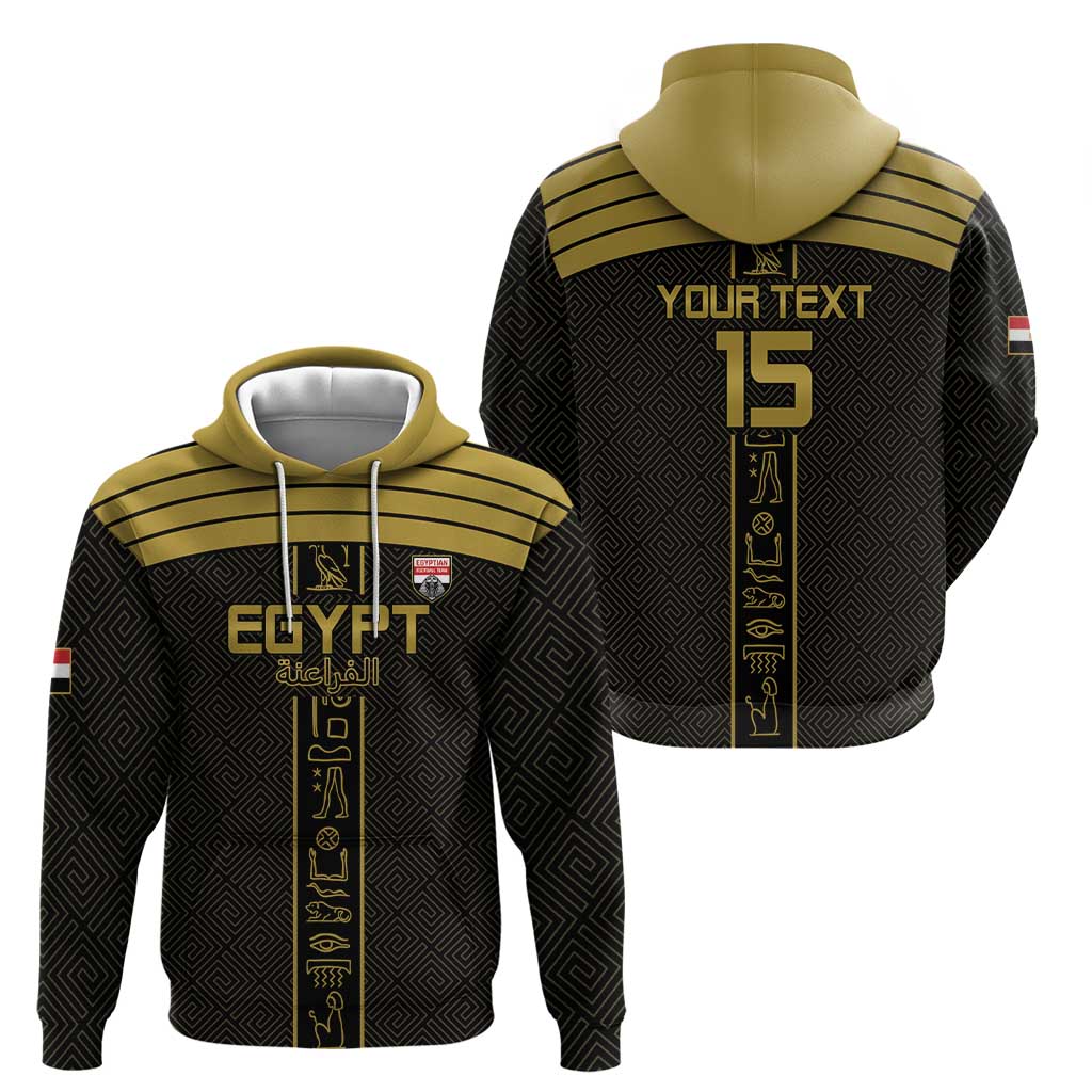 Custom Egypt Football Hoodie Yalla Yalla Pharaohs - Black Ver LT15