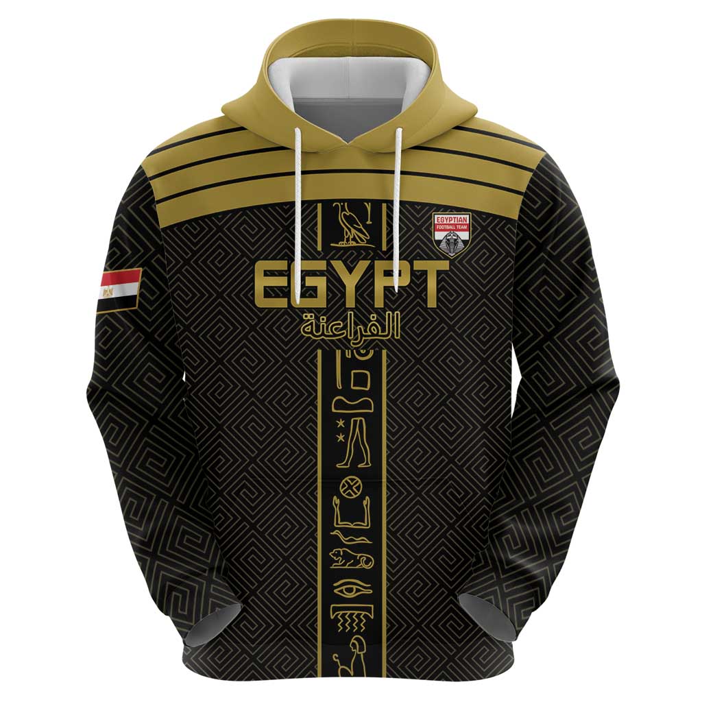 Custom Egypt Football Hoodie Yalla Yalla Pharaohs - Black Ver LT15