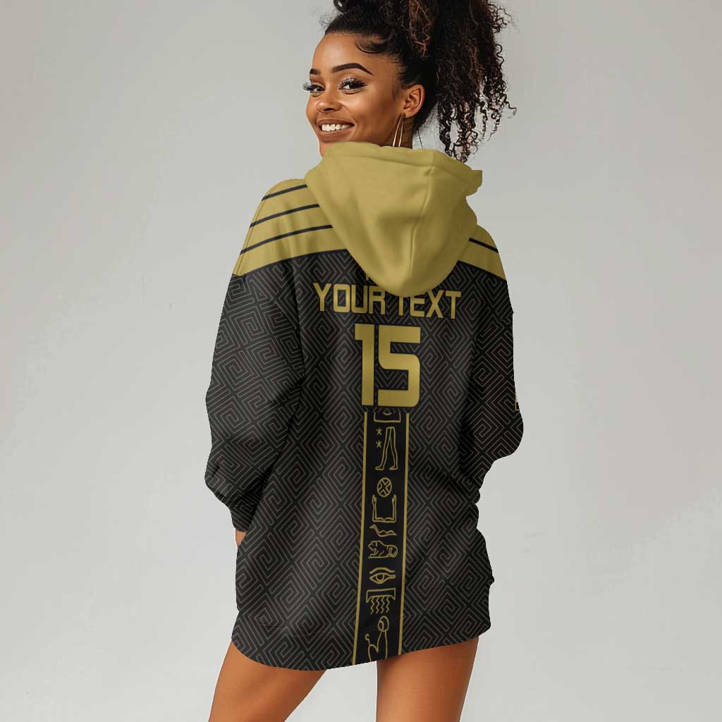 Egyptian Football Custom Hoodie Dress Yalla Masr - Black Ver LT15