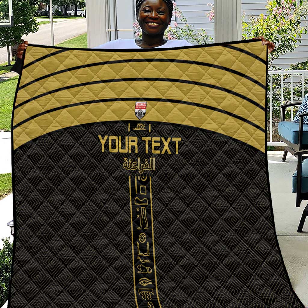 Egyptian Football Custom Quilt Yalla Masr - Black Ver LT15