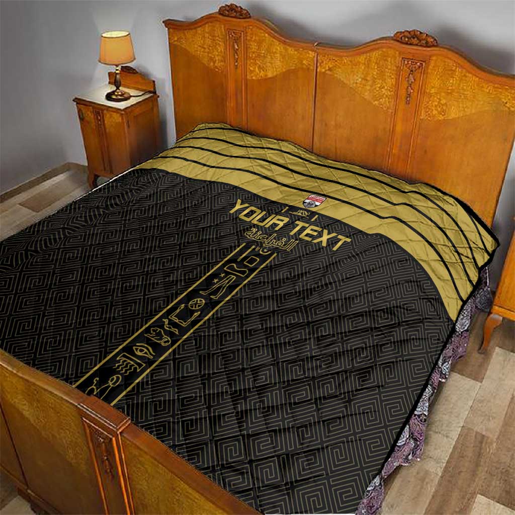 Egyptian Football Custom Quilt Yalla Masr - Black Ver LT15