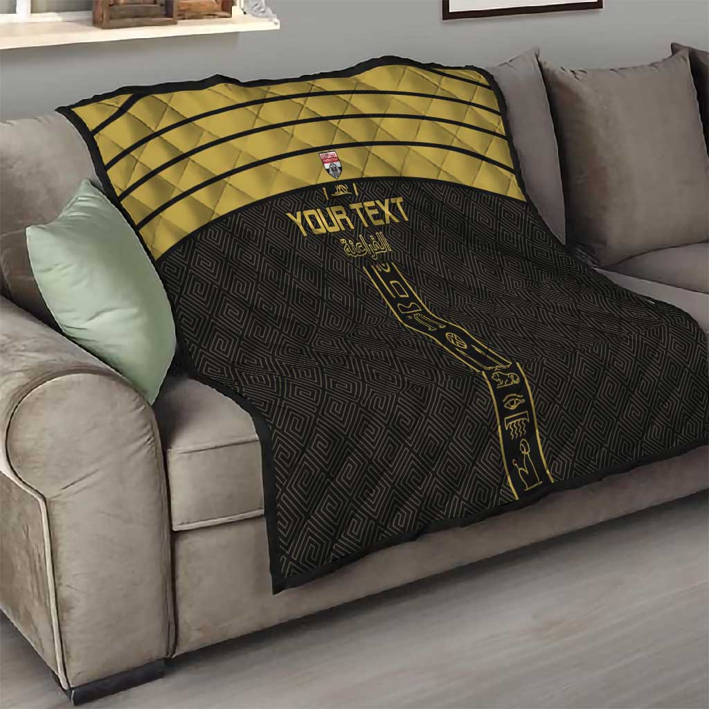 Egyptian Football Custom Quilt Yalla Masr - Black Ver LT15