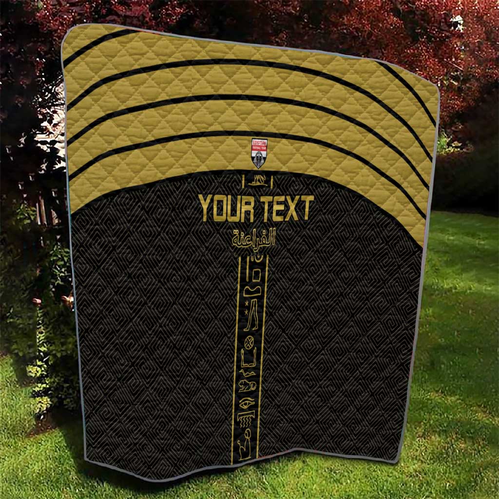 Egyptian Football Custom Quilt Yalla Masr - Black Ver LT15