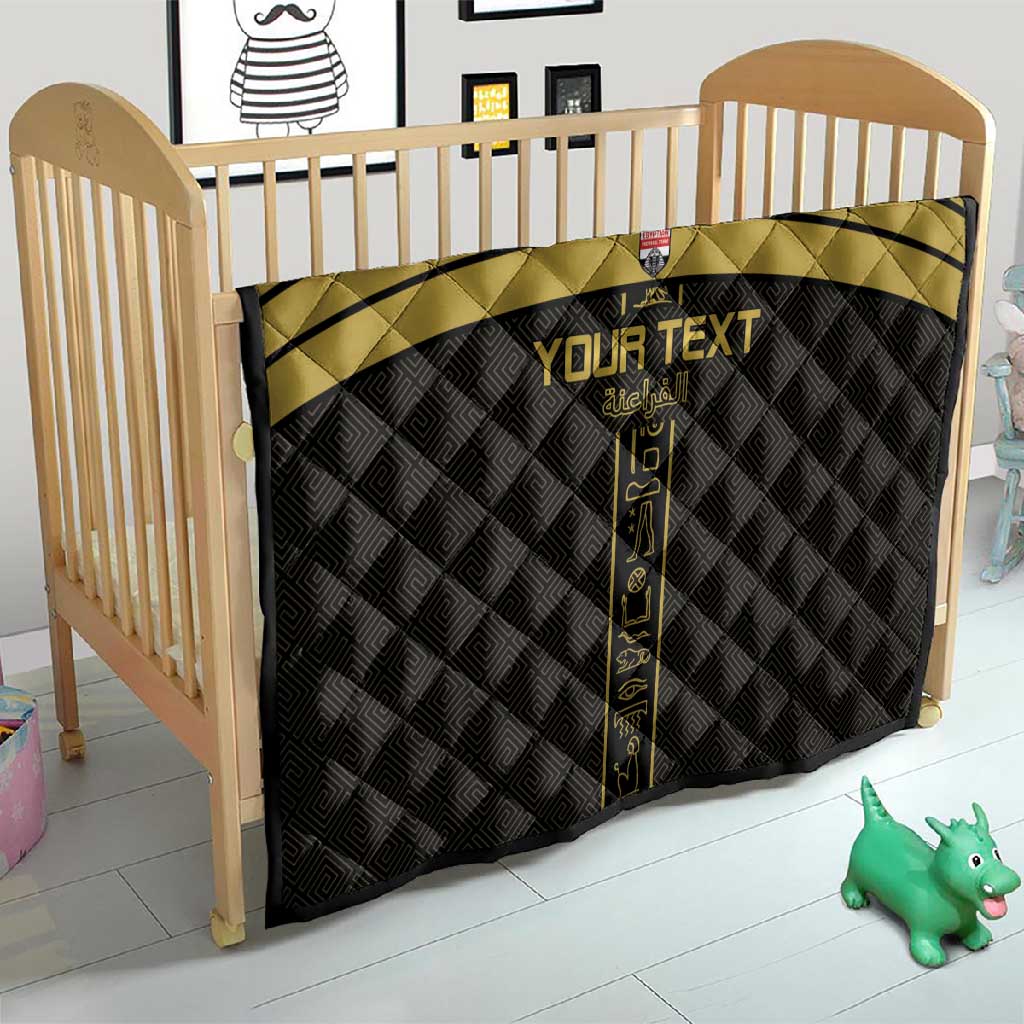 Egyptian Football Custom Quilt Yalla Masr - Black Ver LT15