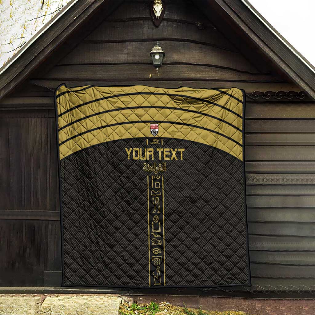 Egyptian Football Custom Quilt Yalla Masr - Black Ver LT15