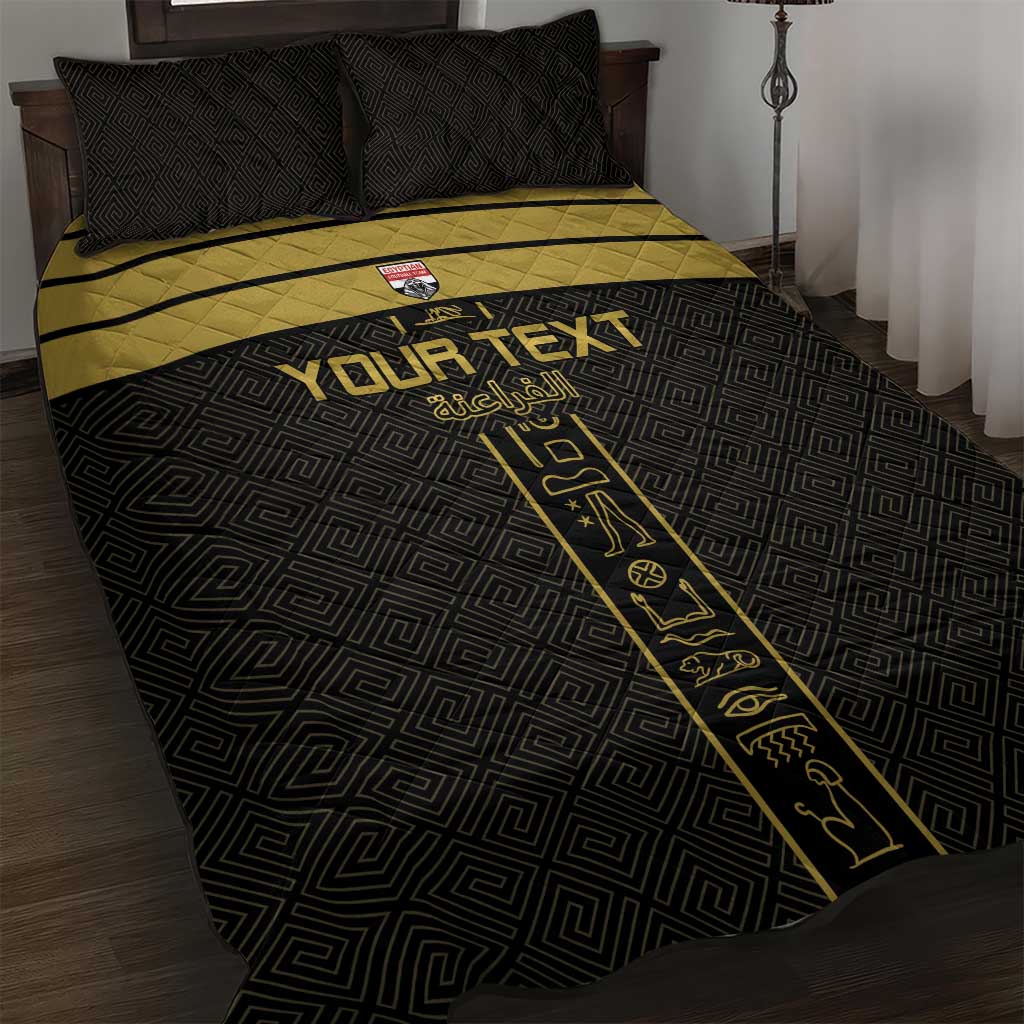 Egyptian Football Custom Quilt Bed Set Yalla Masr - Black Ver LT15