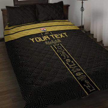 Egyptian Football Custom Quilt Bed Set Yalla Masr - Black Ver LT15