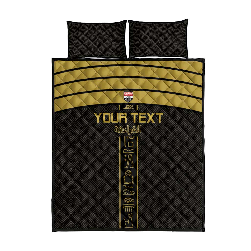 Egyptian Football Custom Quilt Bed Set Yalla Masr - Black Ver LT15