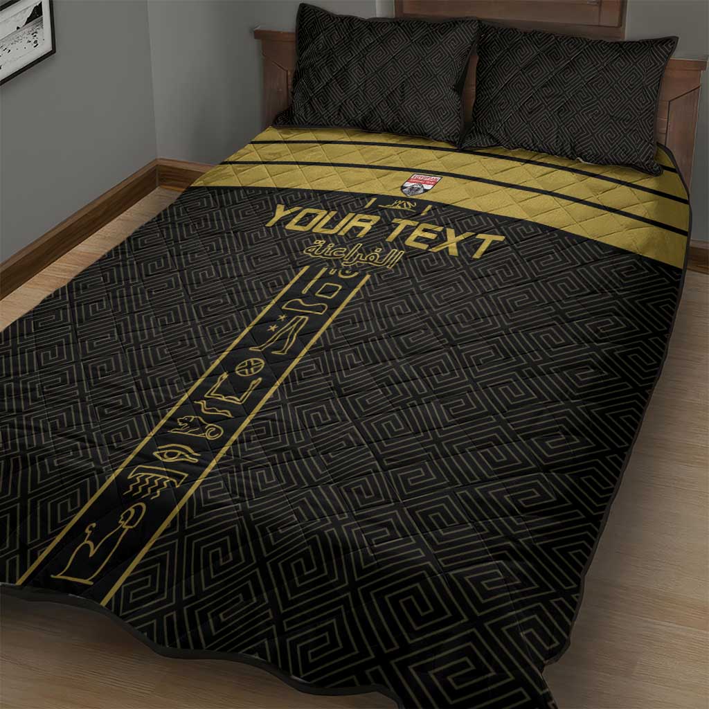 Egyptian Football Custom Quilt Bed Set Yalla Masr - Black Ver LT15