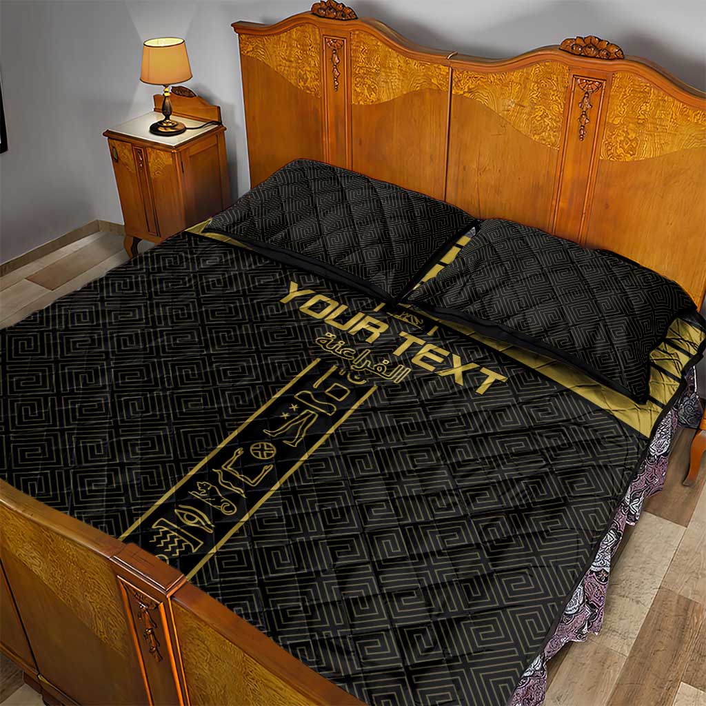 Egyptian Football Custom Quilt Bed Set Yalla Masr - Black Ver LT15