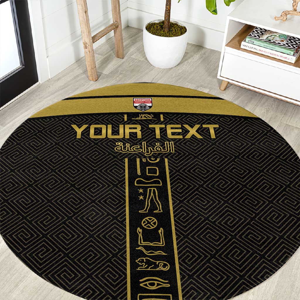 Egyptian Football Custom Round Carpet Yalla Masr - Black Ver LT15