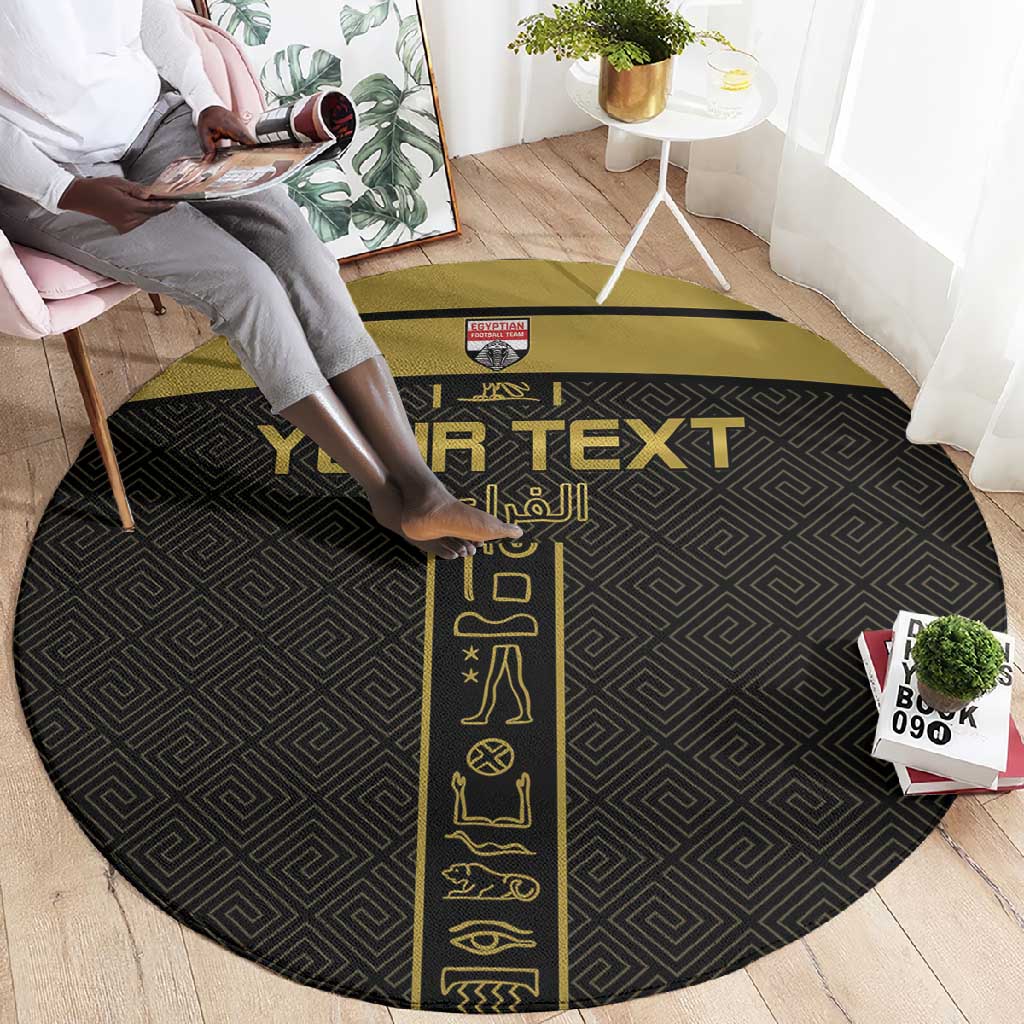 Egyptian Football Custom Round Carpet Yalla Masr - Black Ver LT15