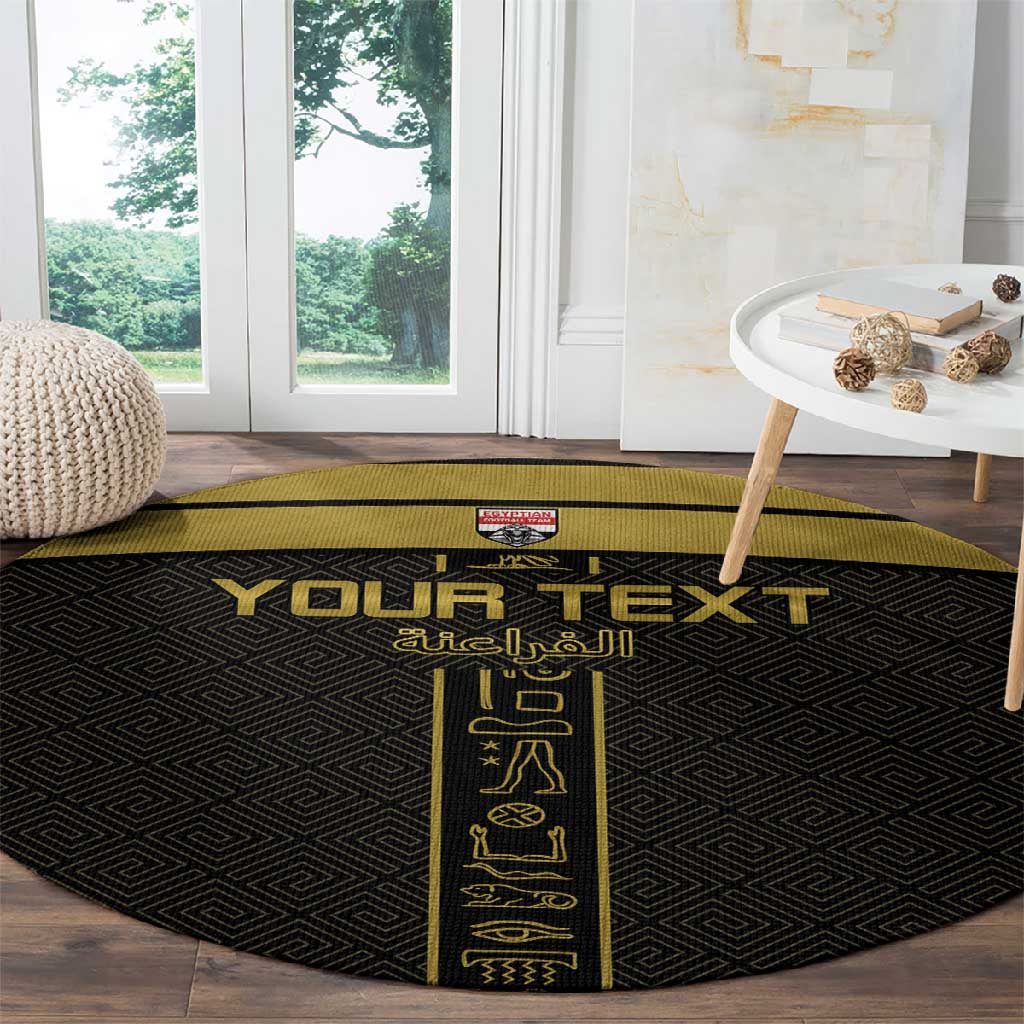 Egyptian Football Custom Round Carpet Yalla Masr - Black Ver LT15
