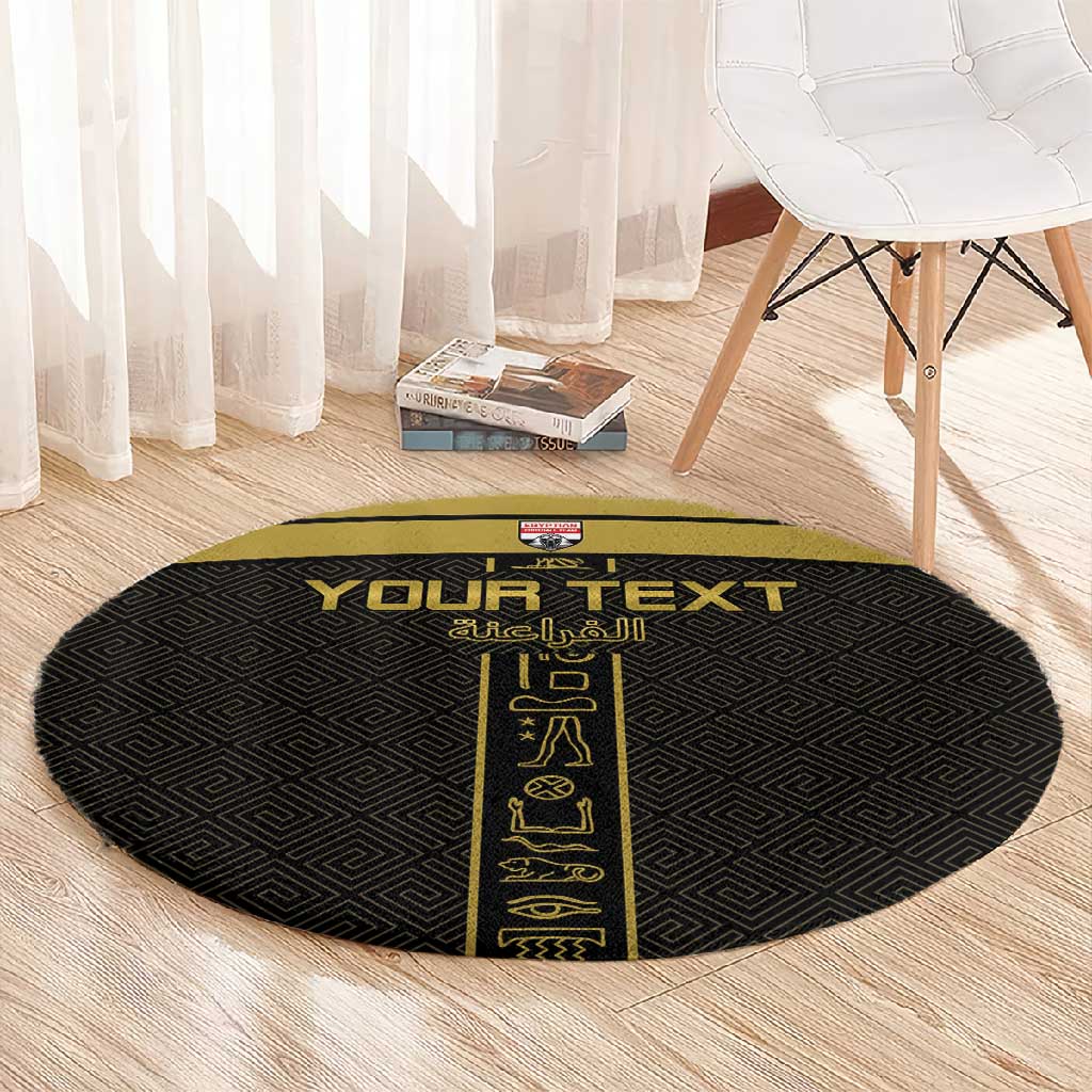 Egyptian Football Custom Round Carpet Yalla Masr - Black Ver LT15