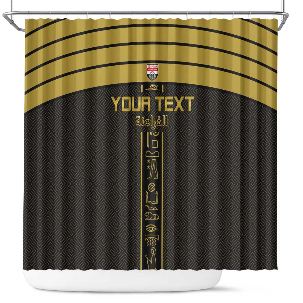 Custom Egypt Football Shower Curtain Yalla Yalla Pharaohs - Black Ver LT15