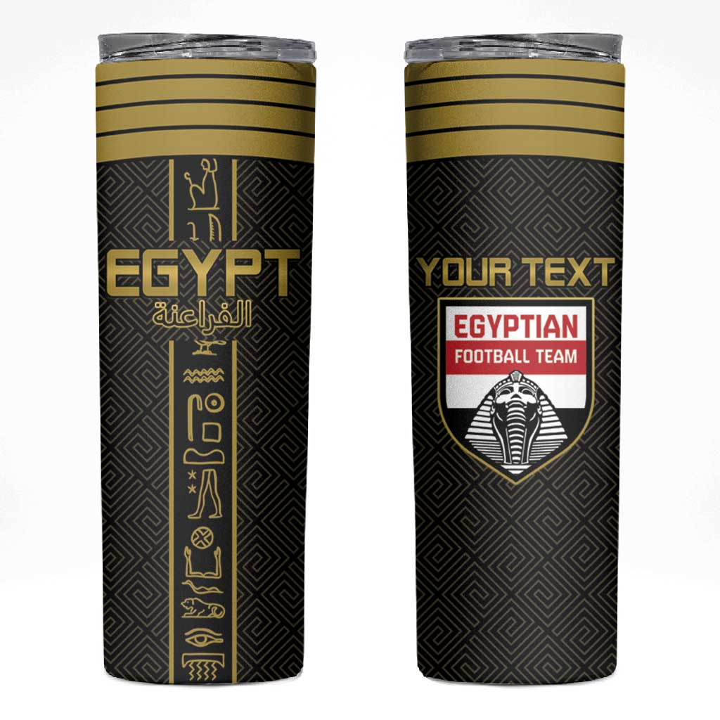 Egyptian Football Custom Skinny Tumbler Yalla Masr - Black Ver LT15
