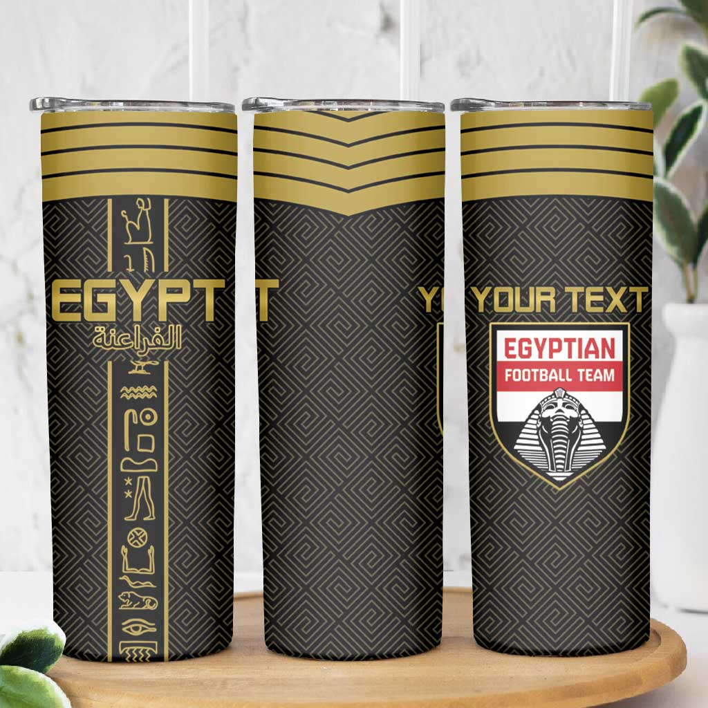 Egyptian Football Custom Skinny Tumbler Yalla Masr - Black Ver LT15