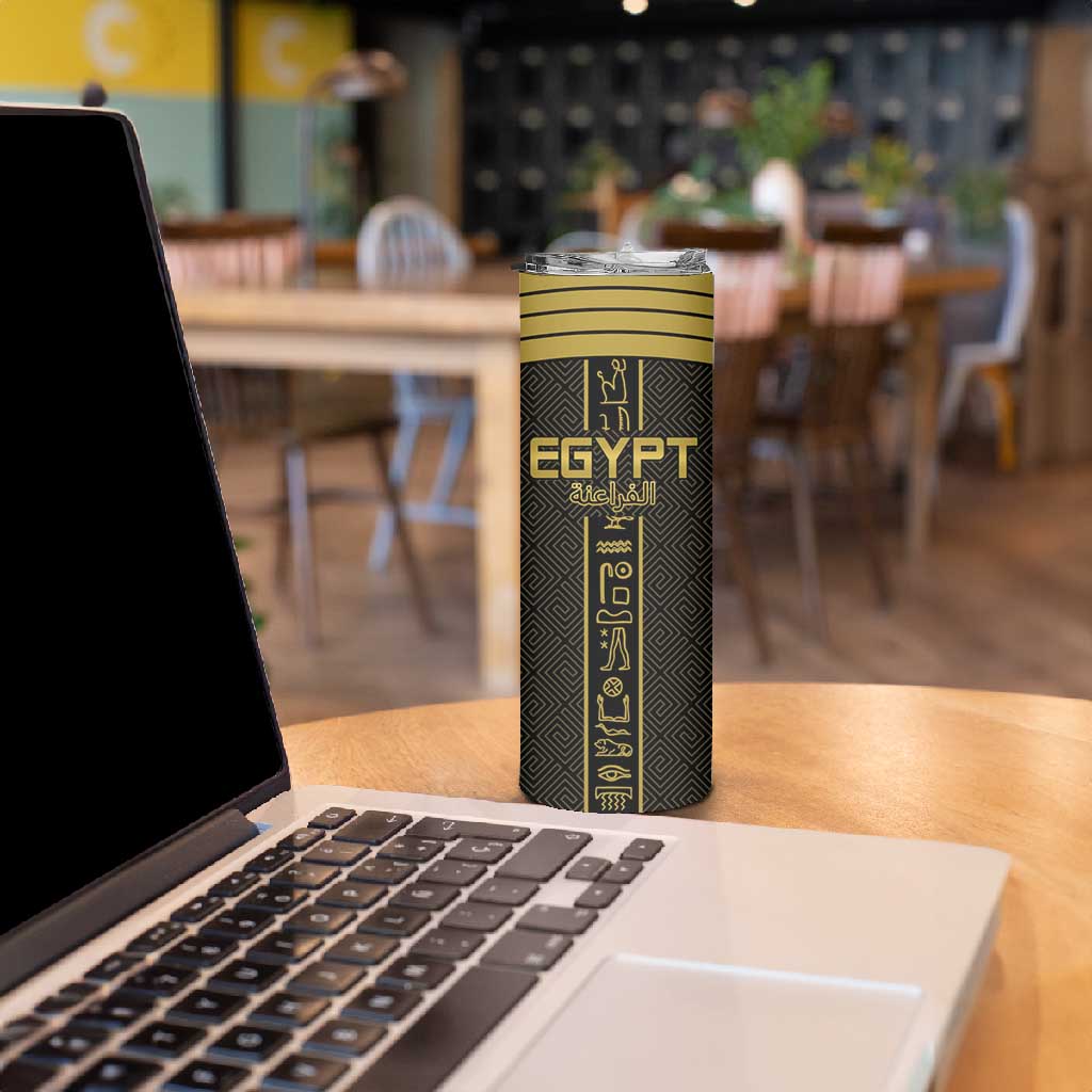 Egyptian Football Custom Skinny Tumbler Yalla Masr - Black Ver LT15