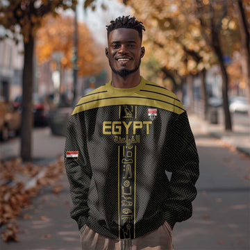 Egyptian Football Custom Sweatshirt Yalla Masr - Black Ver LT15