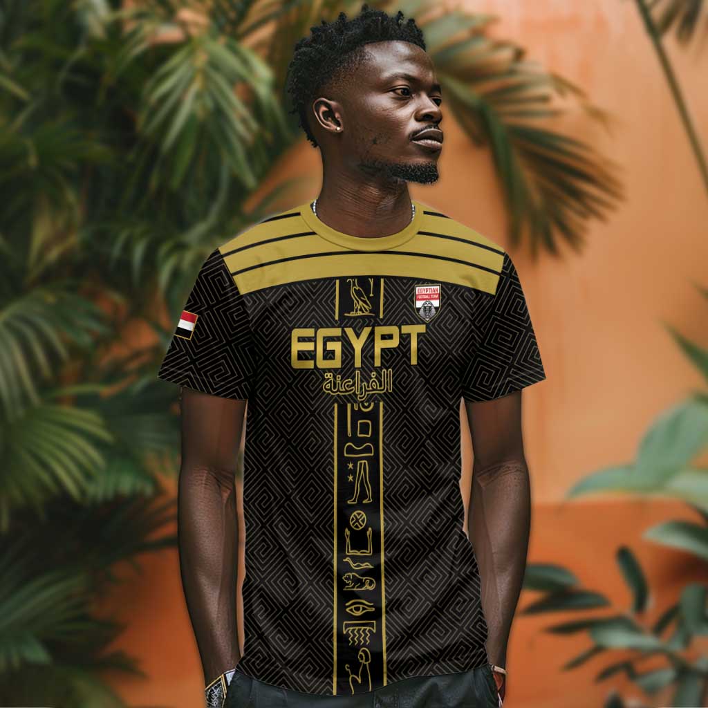 Egyptian Football Custom T shirt Yalla Masr - Black Ver LT15