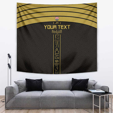 Egyptian Football Custom Tapestry Yalla Masr - Black Ver LT15