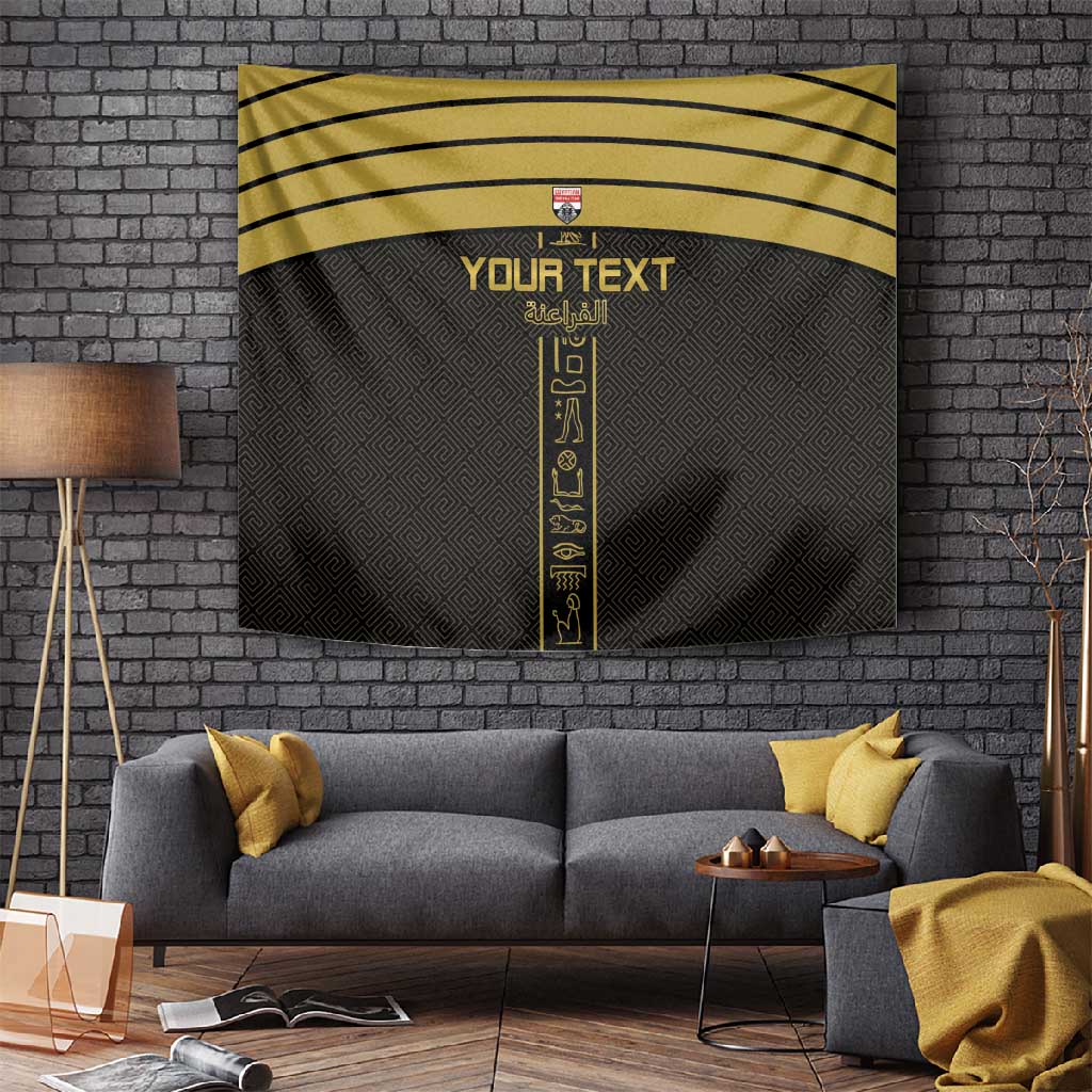 Egyptian Football Custom Tapestry Yalla Masr - Black Ver LT15