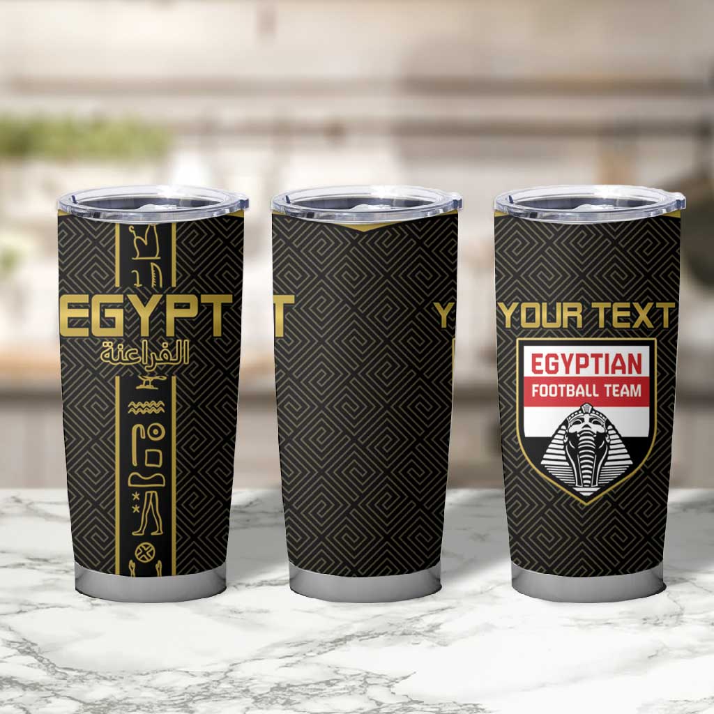 Egyptian Football Custom Tumbler Cup Yalla Masr - Black Ver LT15