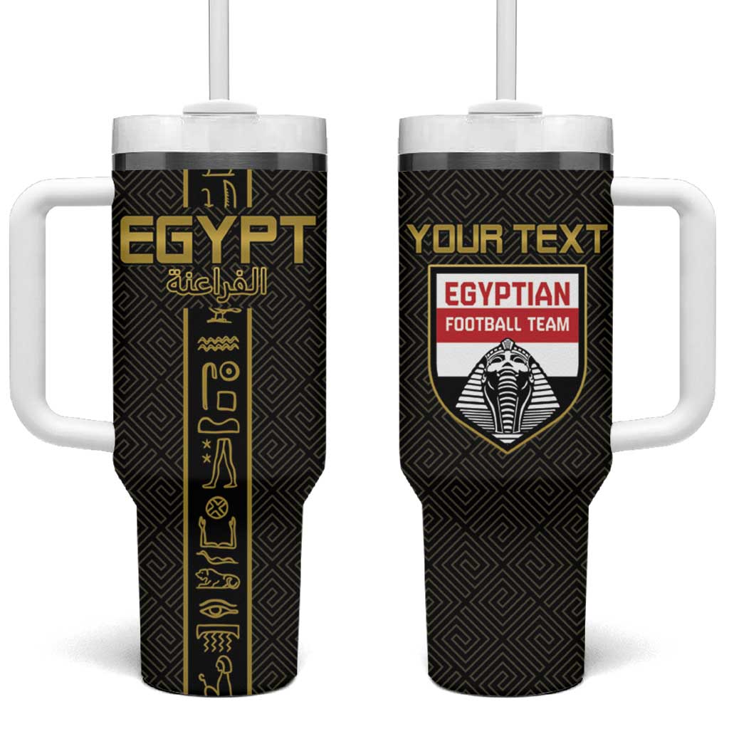 Egyptian Football Custom Tumbler With Handle Yalla Masr - Black Ver LT15