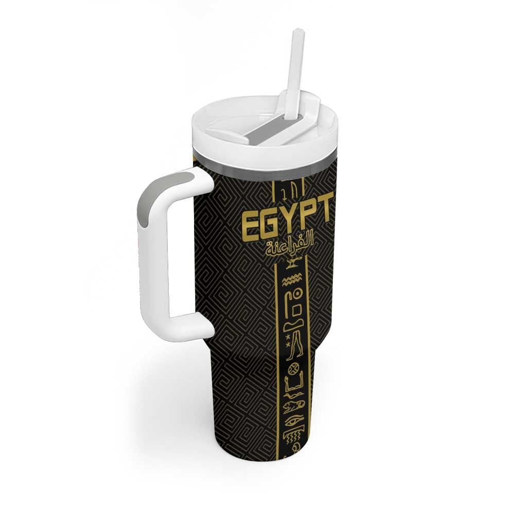 Egyptian Football Custom Tumbler With Handle Yalla Masr - Black Ver LT15