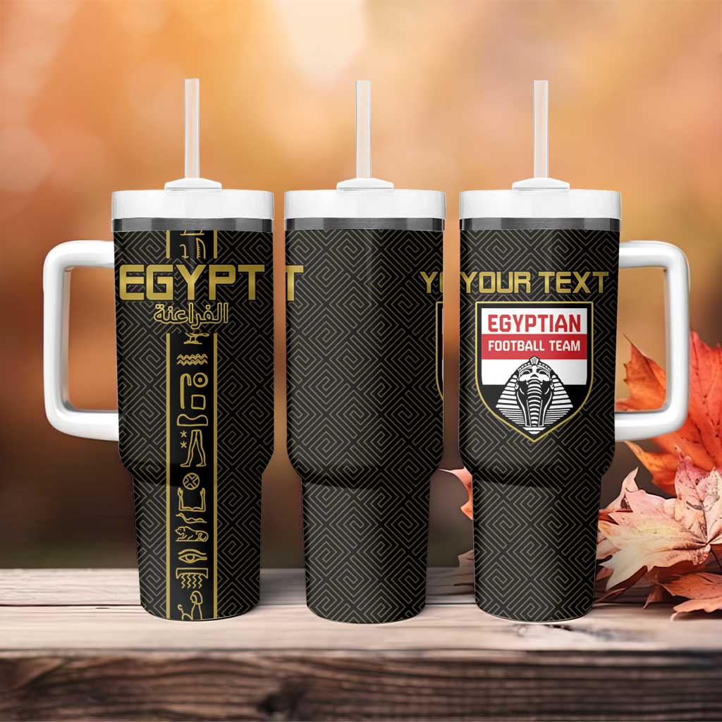 Egyptian Football Custom Tumbler With Handle Yalla Masr - Black Ver LT15