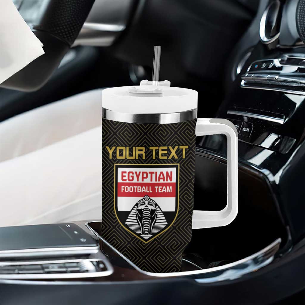 Egyptian Football Custom Tumbler With Handle Yalla Masr - Black Ver LT15