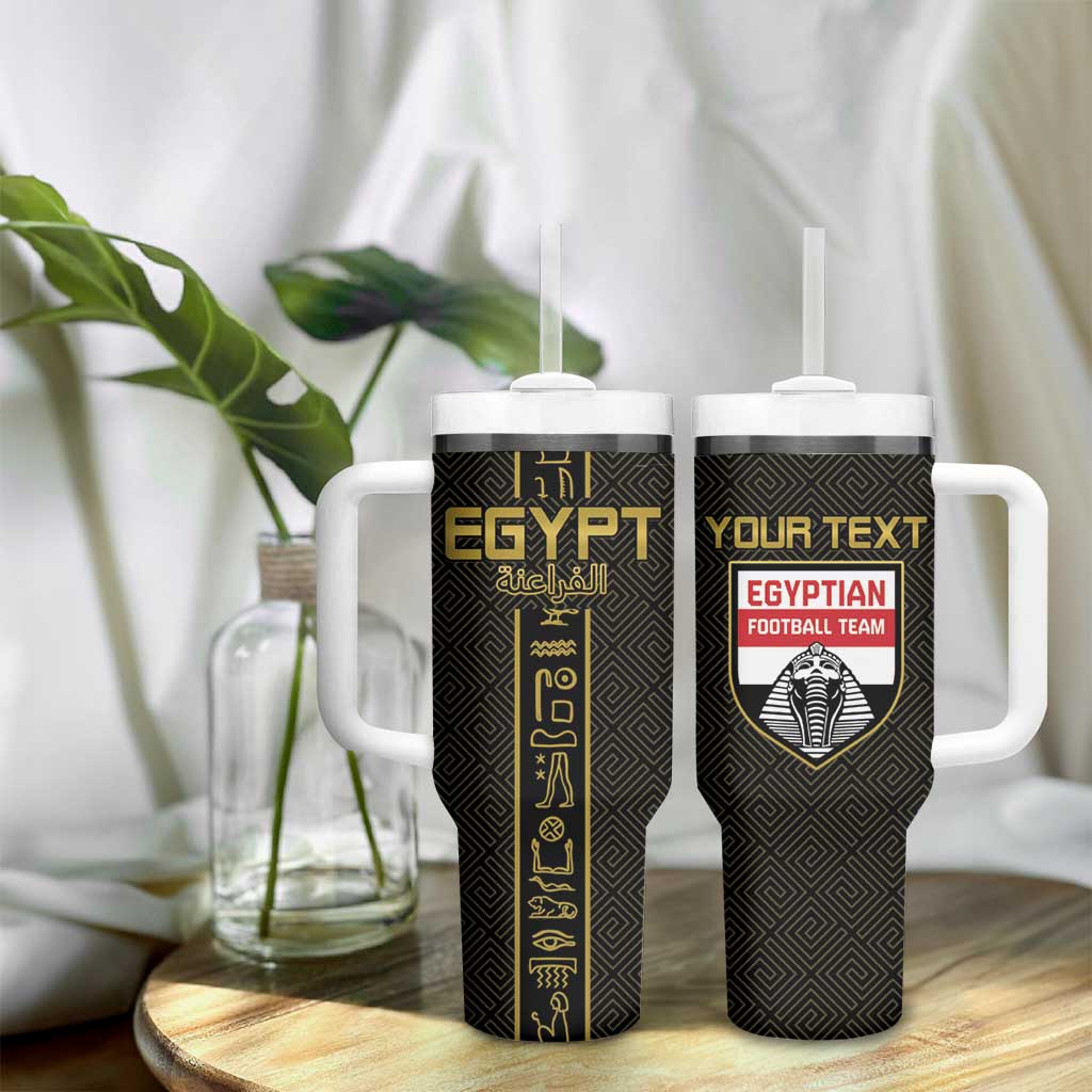 Egyptian Football Custom Tumbler With Handle Yalla Masr - Black Ver LT15