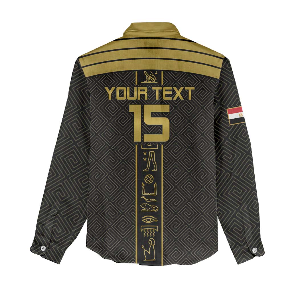Egyptian Football Custom Women Casual Shirt Yalla Masr - Black Ver LT15
