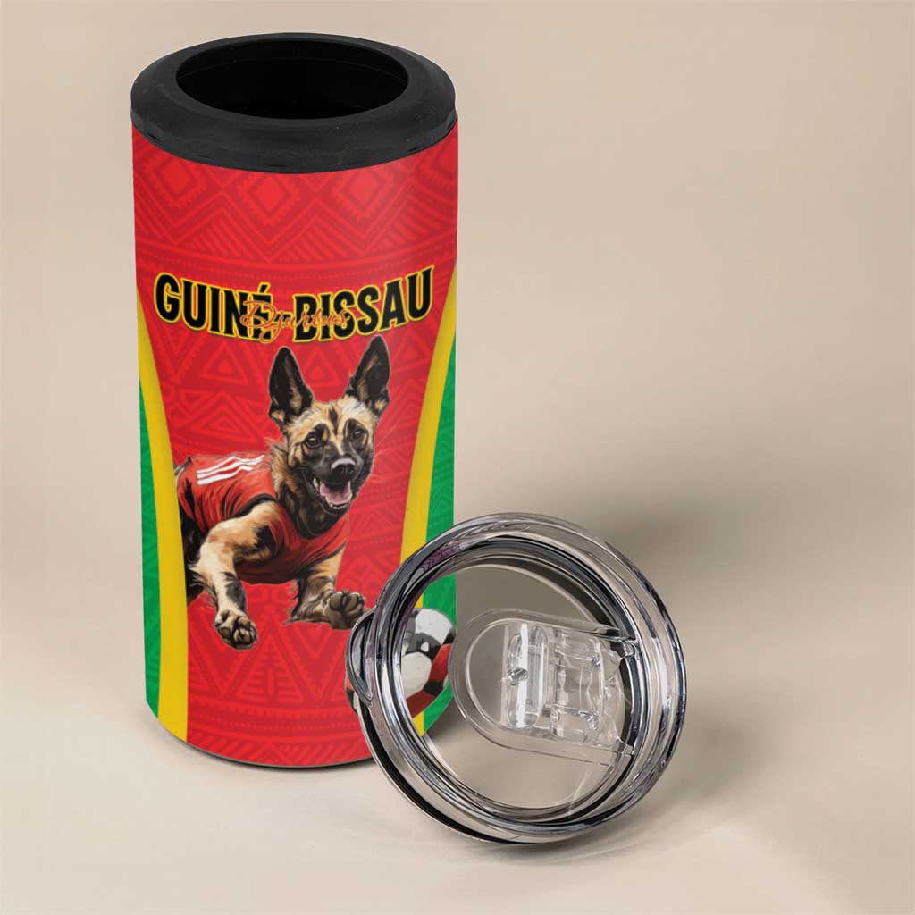 Custom Guinea-Bissau Football 4 in 1 Can Cooler Tumbler Go Djurtus Go LT15