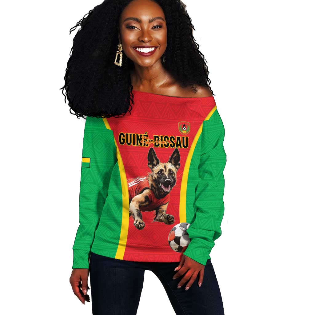 Custom Guinea-Bissau Football Off Shoulder Sweater Go Djurtus Go LT15